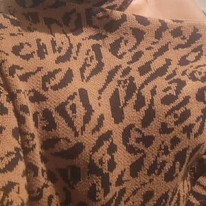 INC INTERNATIONAL CONCEPTS Leopard Print Sweater, COLD SHOULDER